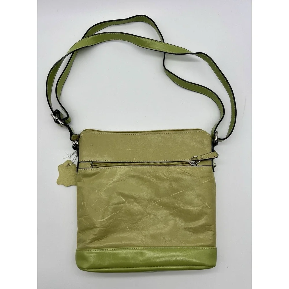 Giani Bernini Genuine Leather Green Crossbody‎ Purse